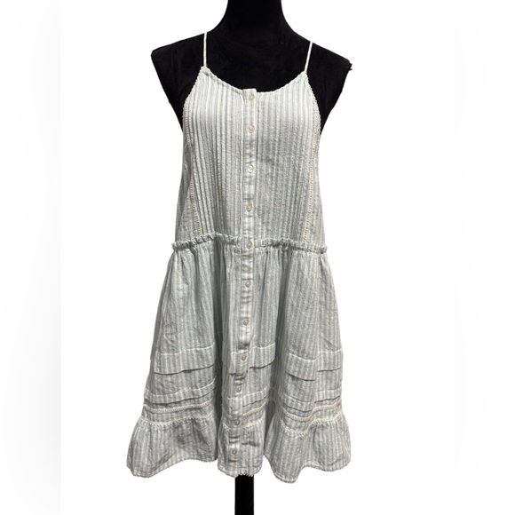 Free People Desert Days Stripe Mini Dress Light Blue - Picture 3 of 12